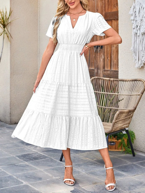 tiered-notched-short-sleeve-dress OhSoStyled at Sophia's Style-14